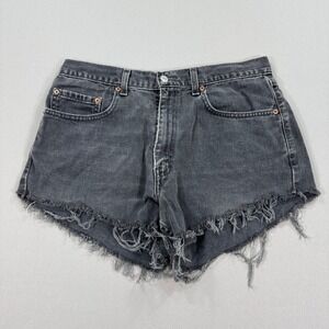 Vintage Levis Cut Off Shorts Sz 34 Fits 32 550 Distressed‎ Faded Denim Womens